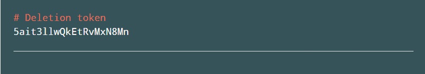 Transfer.sh Deletion token